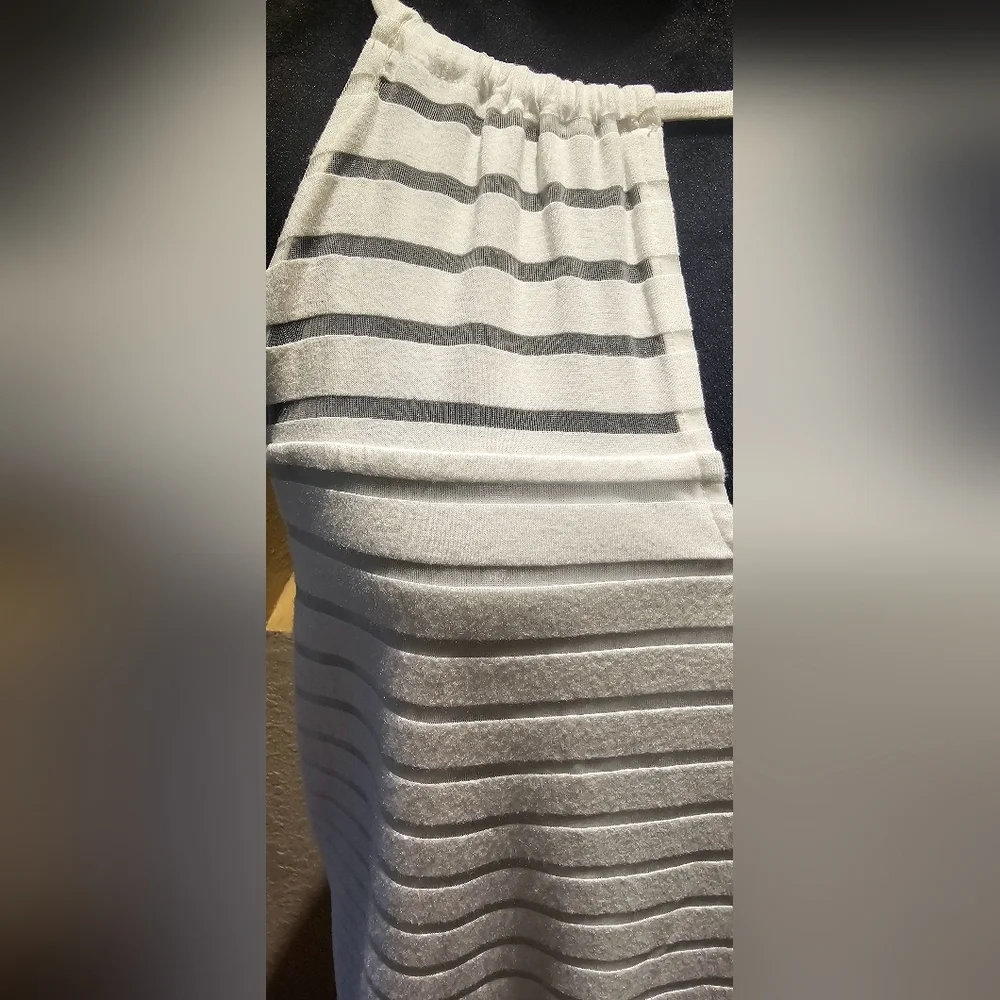 INC International Concept Illusion-Stripe HalterTop White Size X-Large - Picture 3 of 7